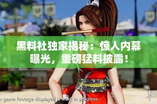 黑料社獨(dú)家揭秘：驚人內(nèi)幕曝光，重磅猛料披露！